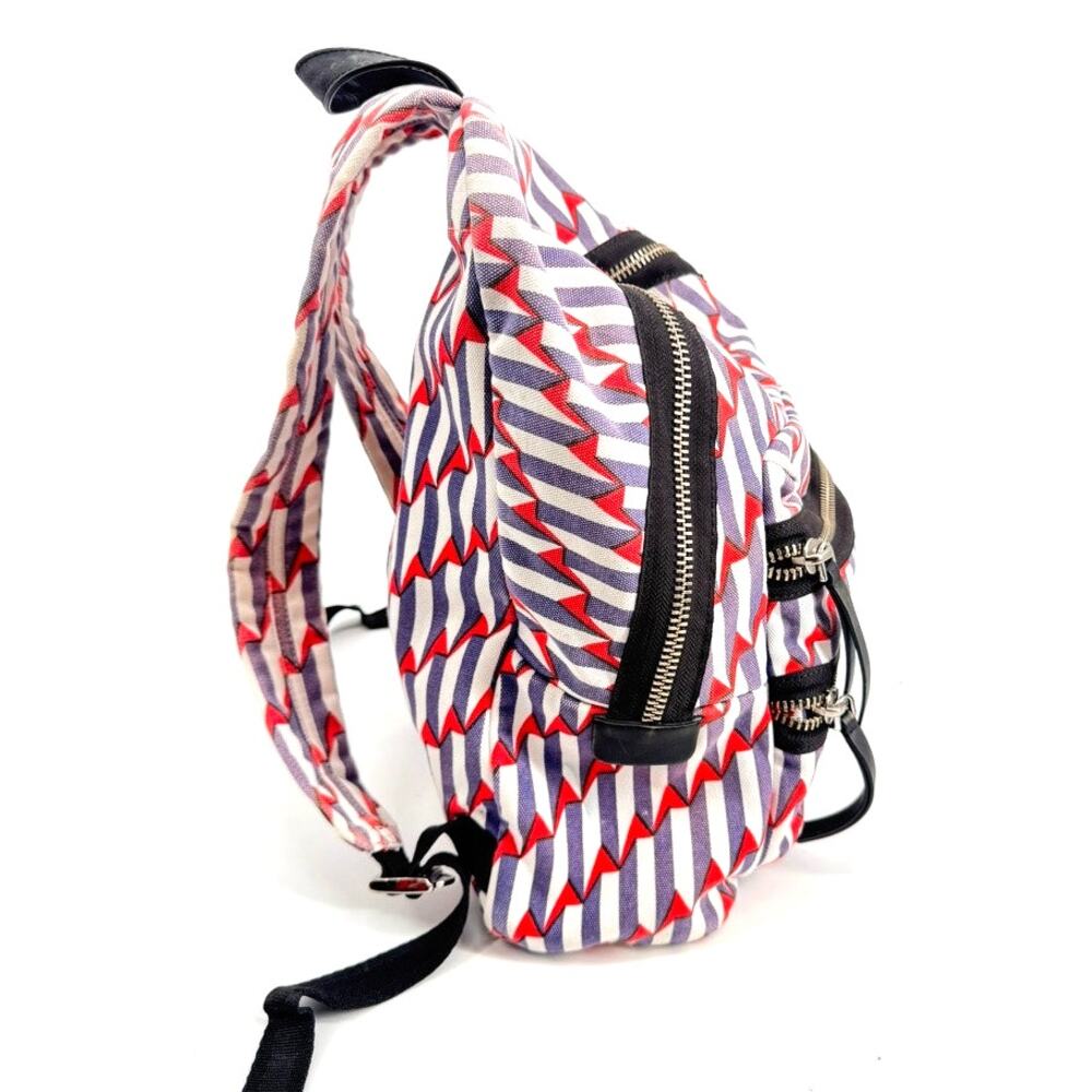 MARC JACOBS Paris Kiss Denim Backpack Red White Blue Cotton & Leather - Picture 6 of 11